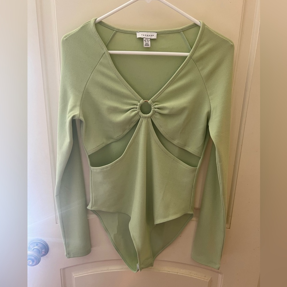 TopShop Green Body Suit never worn size U.S. 8-10